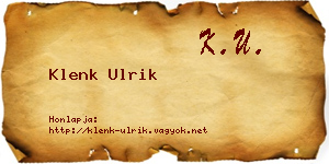 Klenk Ulrik névjegykártya